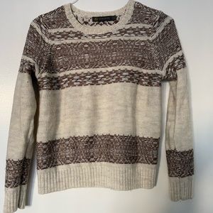 Inside-out style wool blend sweater